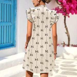 New Summer Shirt Dress With Flared Sleeves
