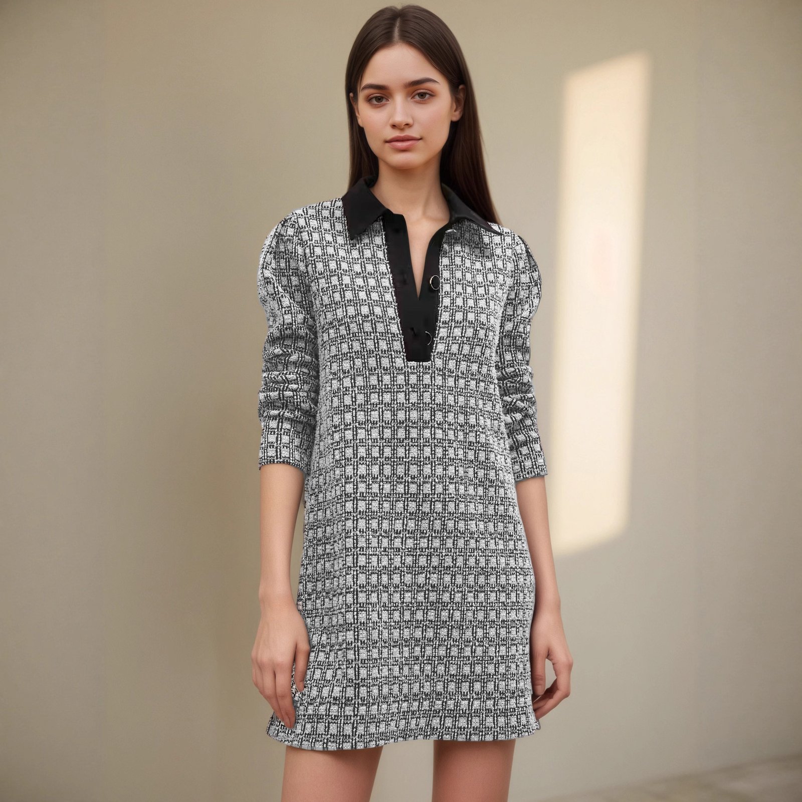 French-style Elegant Knit Dress - Image 3