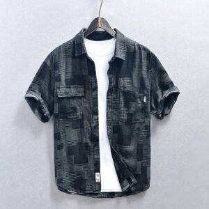 Loose Casual Men's Mesh Cowboy Short Sleeve Shirt