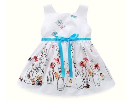 Little girl white floral butterfly skirt baby dress Princess - Image 4