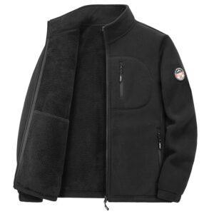 Mens Thickened Fleece Multi-Pocket Casual Jacket