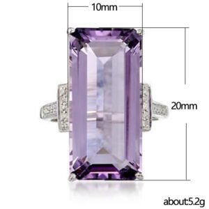 Womens Engagement Ring With Purple Topaz Zircon