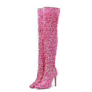 Sexy Sequin Side-zip Over-the-knee Boots