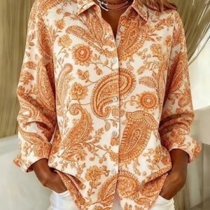 Summer Mysterious Totem Print Long Sleeve Shirt Women's Top