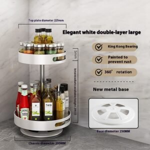Kitchen Double-layer Rotating Seasoning Product Storage Rack