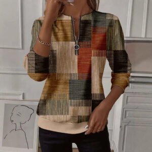 Printed Raglan Sleeve Long-sleeved Women's Sweatshirt