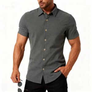Men's Casual Loose Checked Short-sleeved Shirt