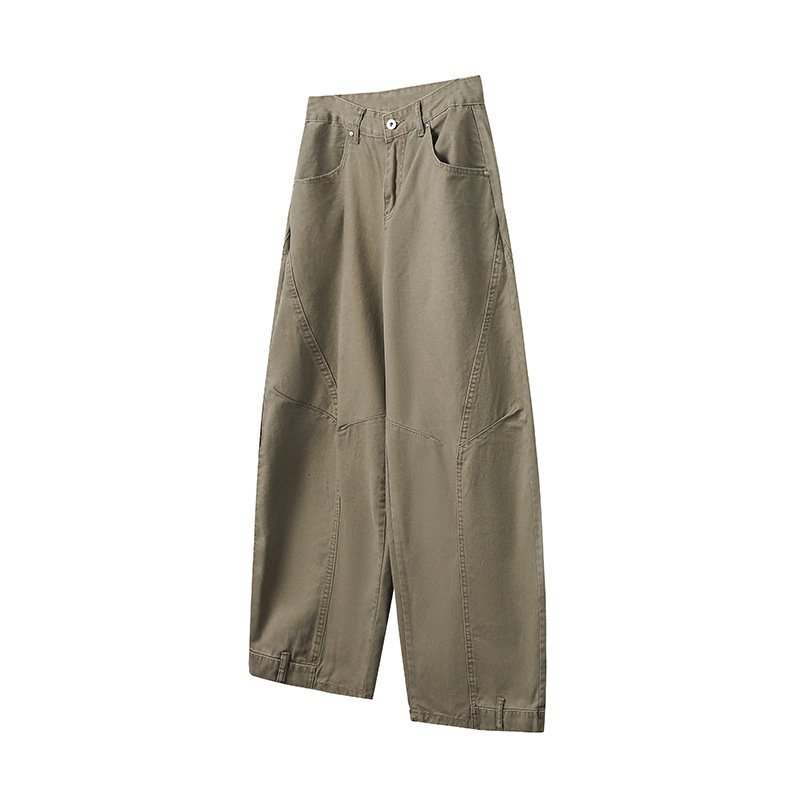 Retro Deconstruction Scimitar Men's Wide-leg High-end Khaki Pants - Image 6