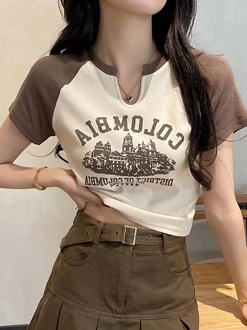 New American-style Retro Streetwear Letter-print Short-sleeve T-shirt - Image 7