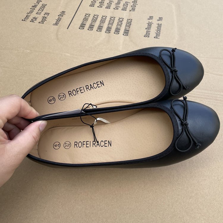 Womens Flat Shoes With A Single Bow - Image 4