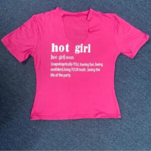 Home V-shaped Printed Short Sleeve Can Be Worn Outside