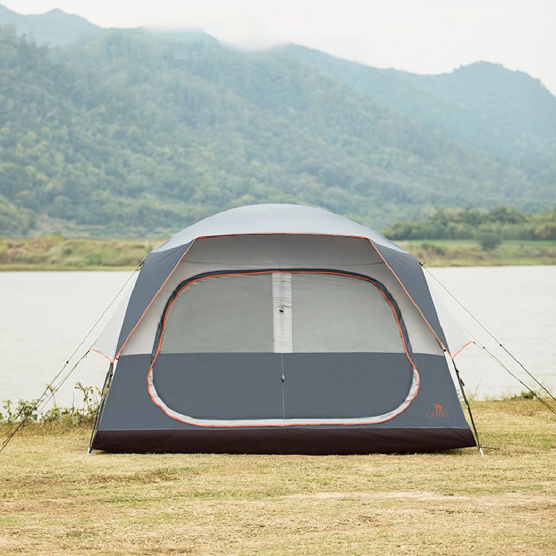 Outdoor Tent Quick Build Glass Pole Waterproof Shading Large Space Rain Camping Travel Tent - Image 2