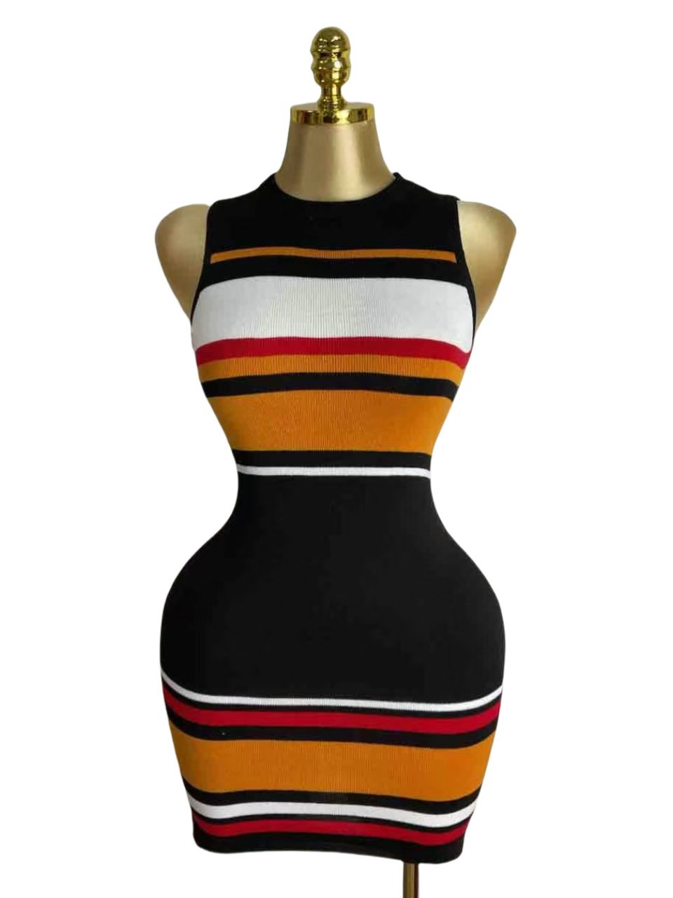 Sleeveless Contrast-Color Bodycon Dress That Flatters Your Figure And Enhances Your Elegance - Image 6