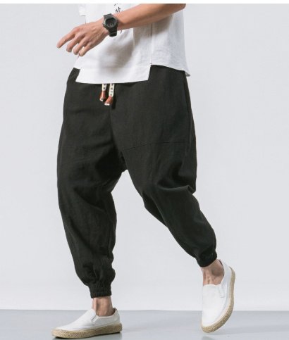 Chinese Style Harem Pants Men Streetwear Casual Joggers Mens Pants Cotton Linen Sweatpants Ankle-length Men Trousers M-5XL - Image 7