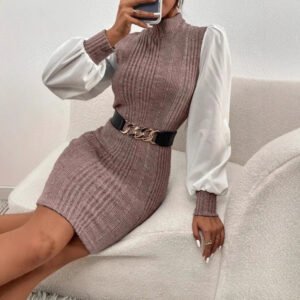Spring Autumn Knitted Sweater Vest Dress