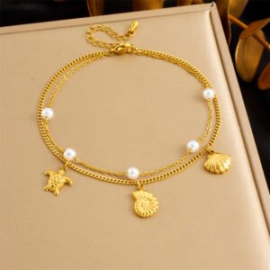 Simple Fashion Personality Colorful Starfish Anklet