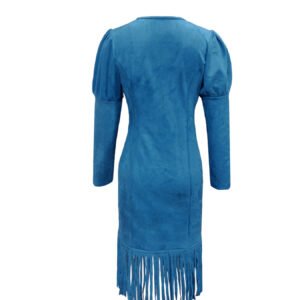 Retro Suede Fringe Sleeveless Mini Dress