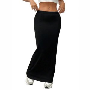Women's High-Waisted Solid-Color Tight Casual Skirt