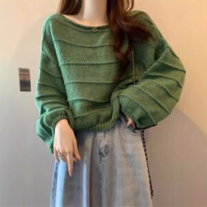 Retro Laid-back Knit Sweater Loose Fit