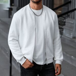 Solid-color Textured Coat From Europe And The US