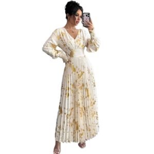 Women's Pullover Long-sleeve V-neck Dress
