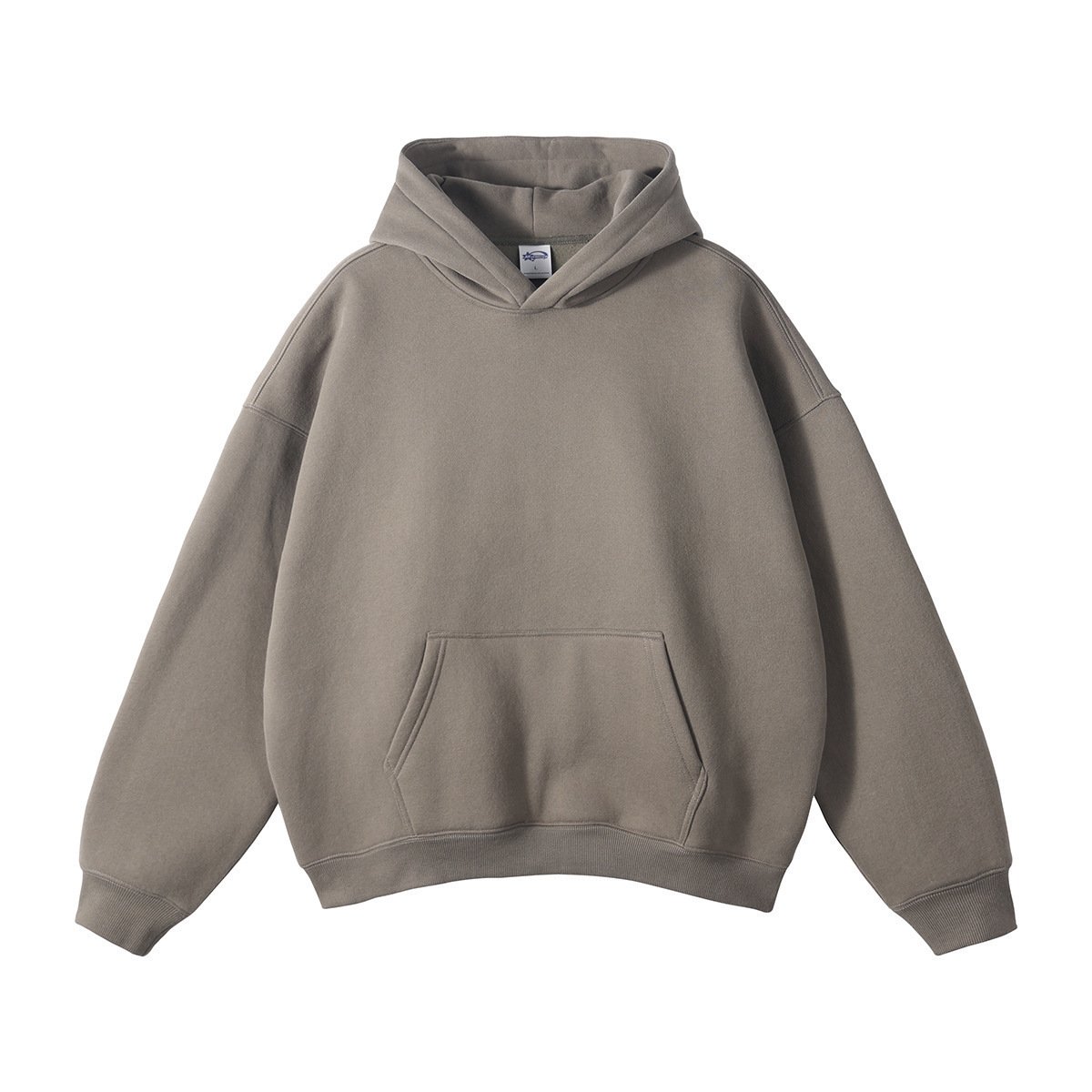 New Loose Fleece Trendy Drop Shoulder Solid Color Hoodie - Image 9