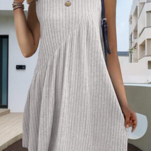 Irregularly Brushed Solid-Color Sleeveless Jumpsuit For Women