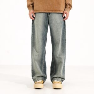 Washed Worn Jeans Men's Loose Wide-leg Pants
