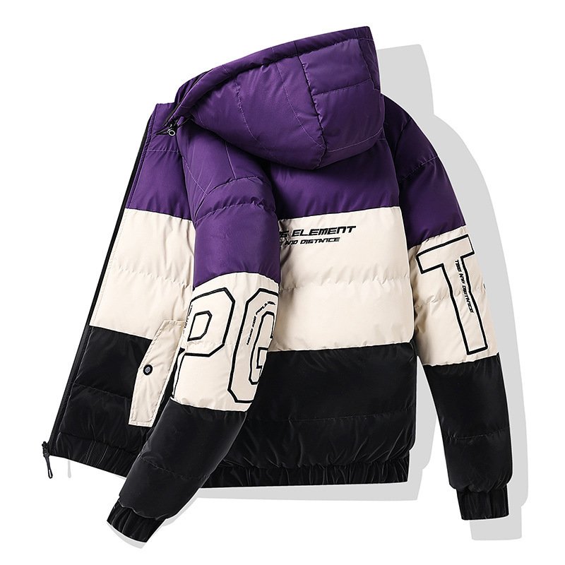 Color-blocking Euro-American Style Reversible Cotton Jacket - Image 7