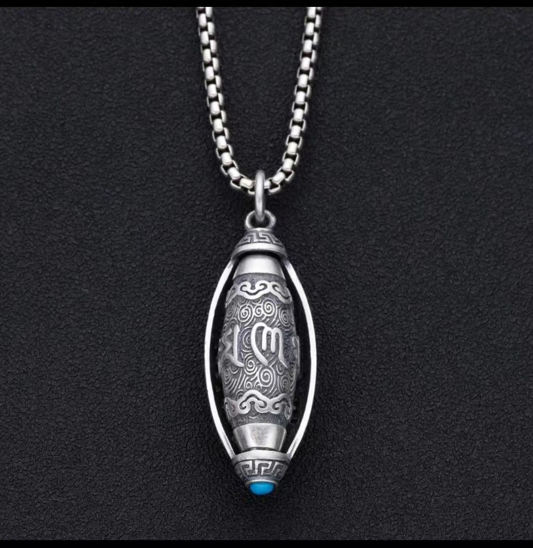 Six Character Mantra Sutra Pendant Necklace - Image 3