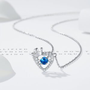S925 Sterling Silver Dainty Heart Necklace For Women