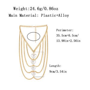 Tassel Peach Heart Pearl Necklace
