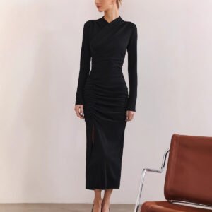 Women's Waist-cinching Fitted Long Dress