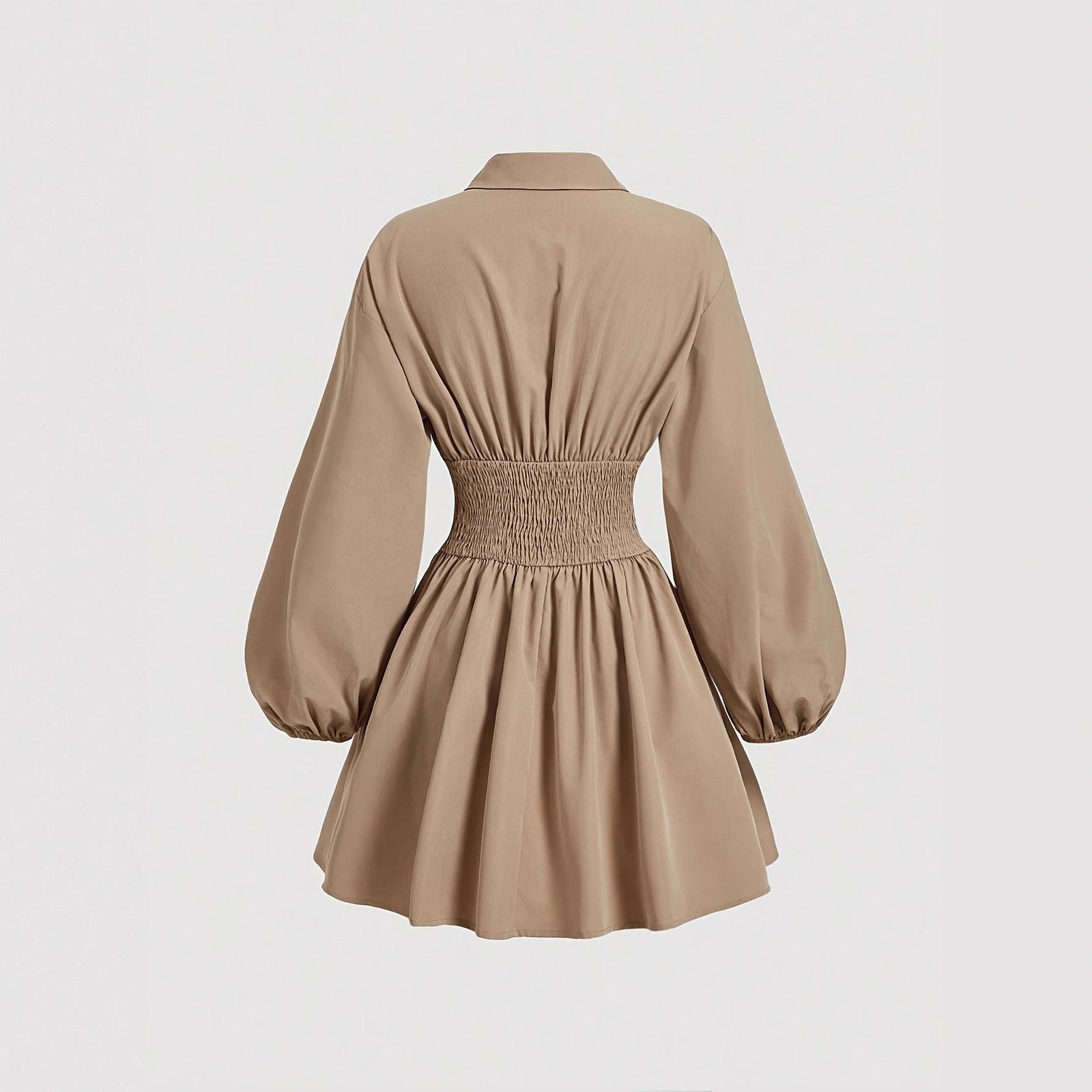 Sexy Lapel Blouse And A Fitted Bubble-sleeved Dress - Image 2