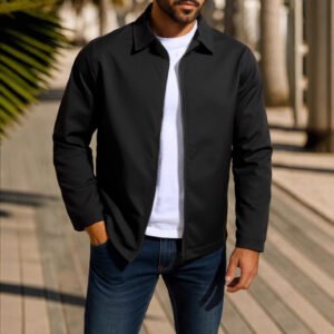 Men's Coat Zipper Raglan Sleeve Cardigan Jacket
