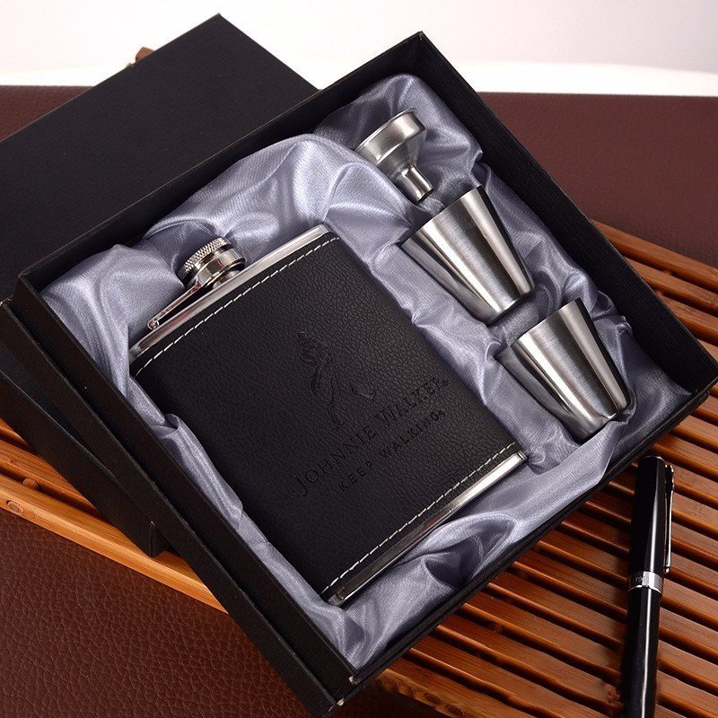 7oz Stainless Steel Bottle Set Portable Gift Box - Image 4