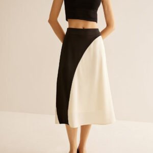 Color Contrast Patchwork Leisure Women's Skirt