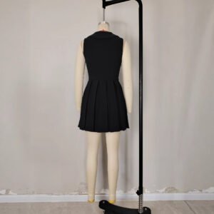 Womens Lace V-Neck Slim-Fit Versatile Flared Dress