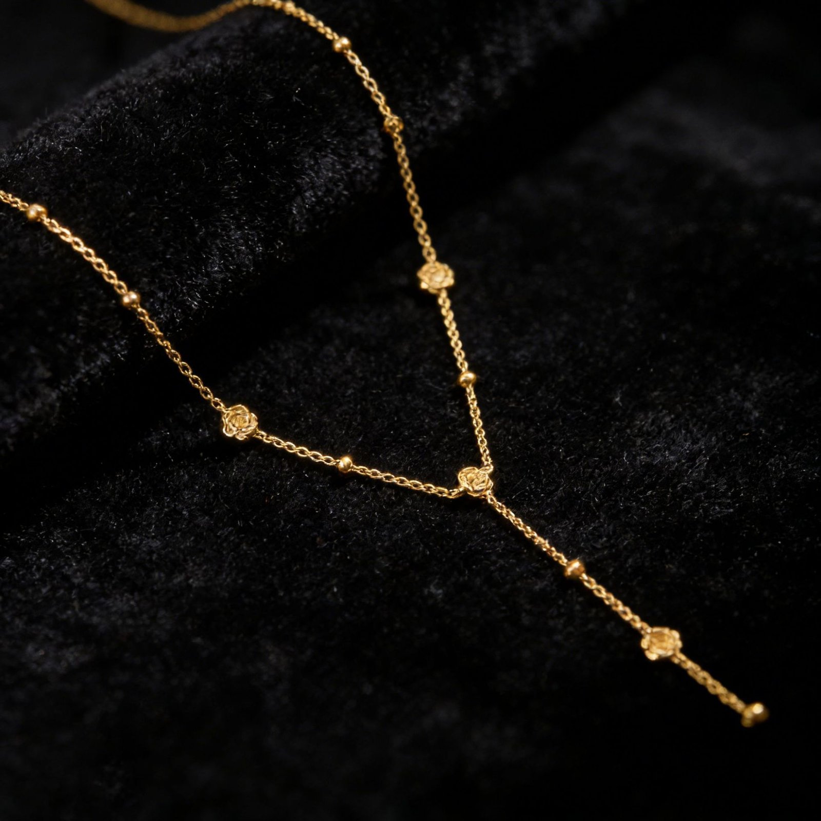 Stainless Steel Necklace In The INS Style With Tassel Stars And Roses - Image 2
