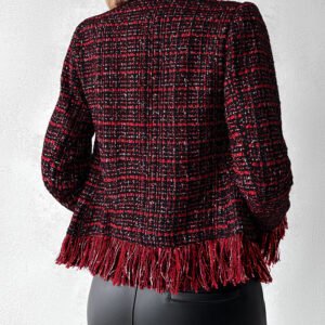 European And American Feminine Straight Tube Coarse Woolen Coat