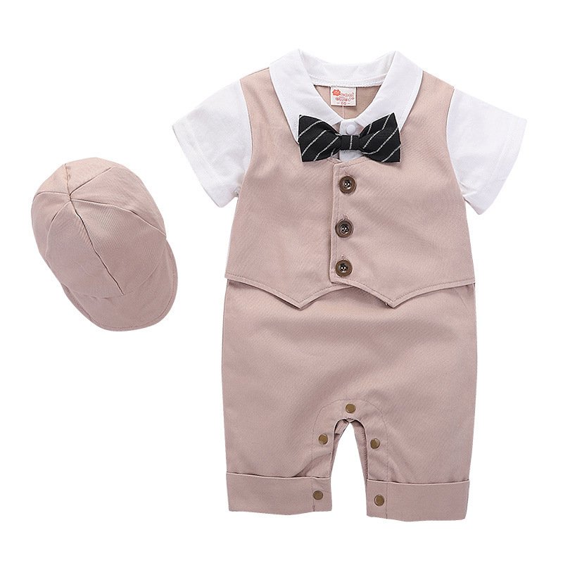 Fashion Baby Clothing Summer Short Sleeve Gentleman Jumpsuit Romper - Image 10