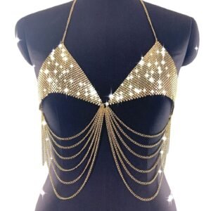 Sequined Tube Top Halterneck Vest