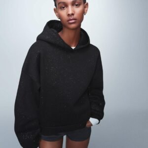 Womens Loose-Fit American-Style Babys Breath Hoodie