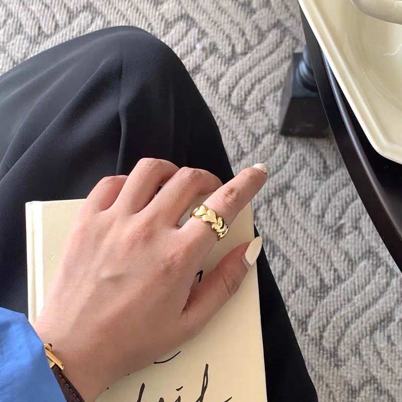 Retro Placer Gold Adjustable Open Ring For Women Chic Sweet Light Luxury And Exquisite Perfect For The Fashion-Forward - Image 7