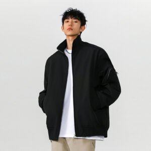 Men's Large Size Multi-pocket Short Flight Jacket