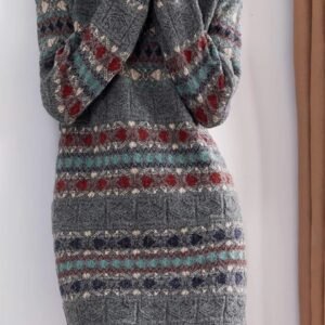 Womens Striped Midi Sweater Dress