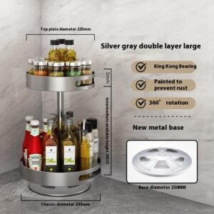 Kitchen Double-layer Rotating Seasoning Product Storage Rack