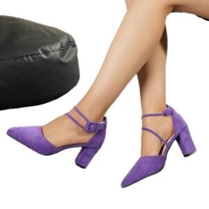 Korean Fashion Pointed Toe Buckle Strap High Heel Sandals