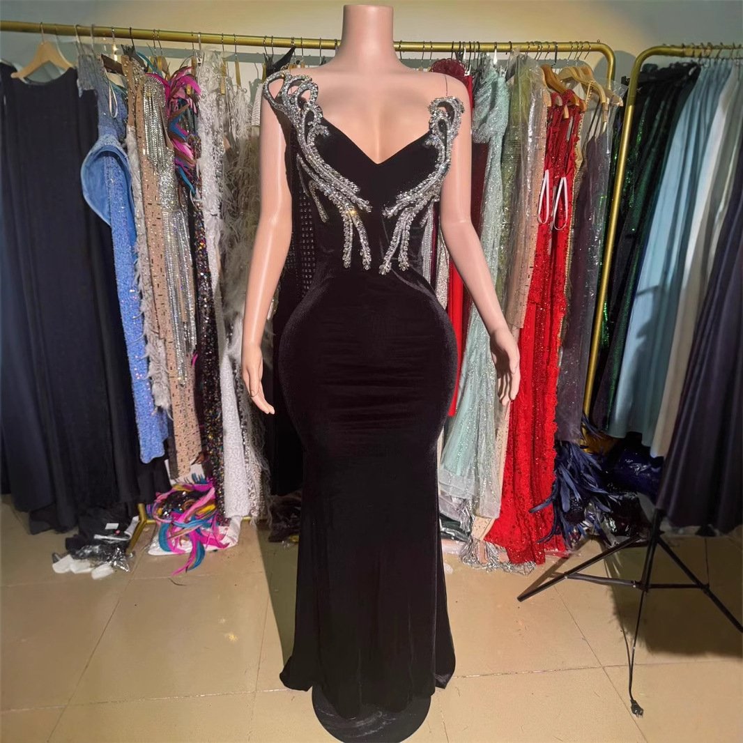 Black Bandeau Slim-fit Skinny Long And Ground Dress - Image 2