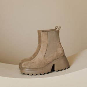 Lightweight Thick Bottom 7cm High Heel Suede Stretch Boots